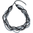 thumbnail image 3 of Premier Designs Six Strand Black Chain Gray Faux Pearl Twisted Necklace NWOT, 3 of 8