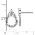 thumbnail image 2 of 925 Sterling Silver Rhodium Plated Cubic Zirconia Textured Post Earrings 16.3x10.7mm Wide Stud Earring for Women, 2 of 2