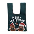 thumbnail image 1 of Bolso de muñeca navideño, bolso anudado en la muñeca para comprar artículos de fiesta, viajes navideños , Verde, 1 of 8
