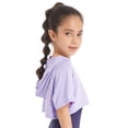 thumbnail image 2 of DPOIS Kids Girls Short Sleeve Hooded Crop Top T-shirt Hip Hop Dance Tops Lavender 16, 2 of 7