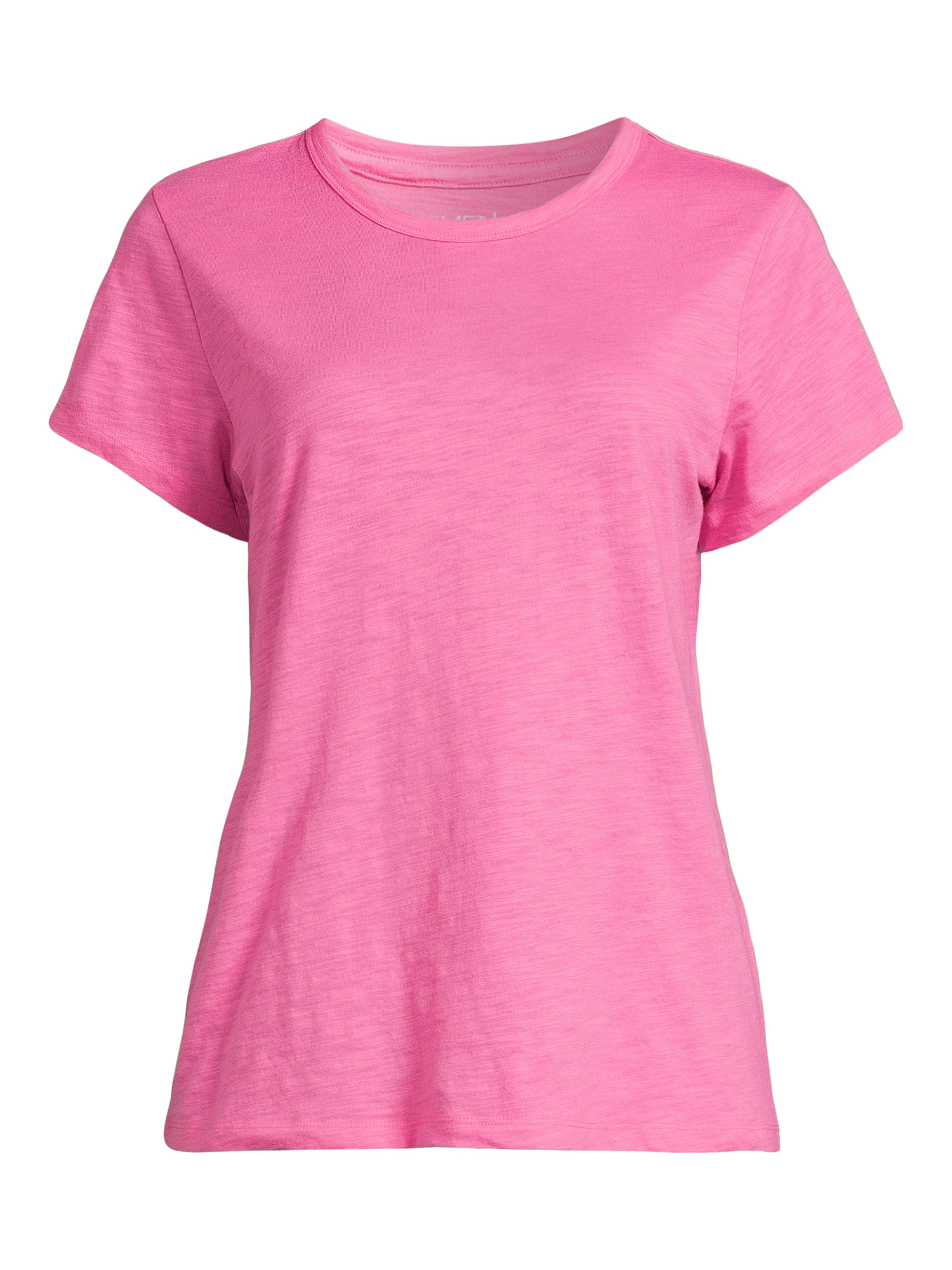 Time and Tru Women's Slub Texture Tee with Short Sleeves, Sizes S-XXXL ...