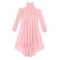 thumbnail image 5 of Nyeemya Kid Off Shoulder Flower Girls Dress Wedding Birthday Party Gown High Low Hem Princess Dress Pink 6, 5 of 7