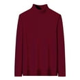 thumbnail image 2 of Miluxas Men's Mock Turtleneck Ribbed Knit Pullover Sweater Casual Lightweight Slim fit Dress Sweater Red, 2 of 7