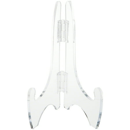 Plymor Clear Acrylic Adjustable Folding Display Easel, 7.5" H x 5" D (For 12" Plates) (3 Pack)