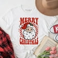 thumbnail image 6 of Merry Christmas Santa T‑Shirt, Retro Red Checkered Tee for Classic Holiday Season, 6 of 6