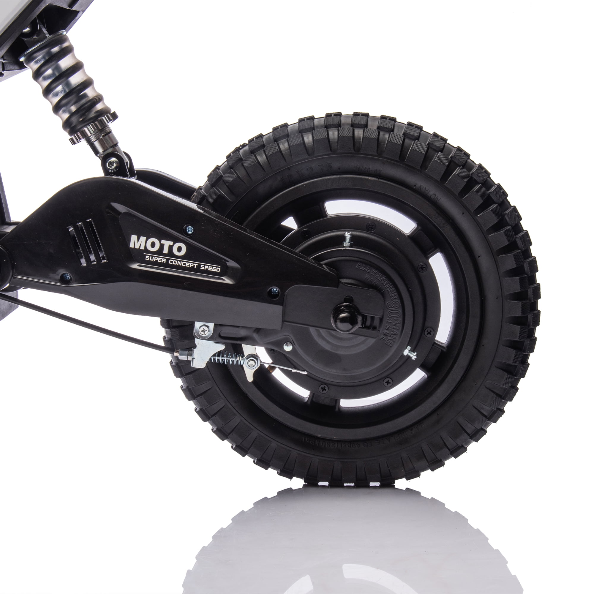 Pink 24V Kids Ride On Electric Toy Motocross Motorcycle Adjustable Speed, Bluetooth Music for 5-12 Ages