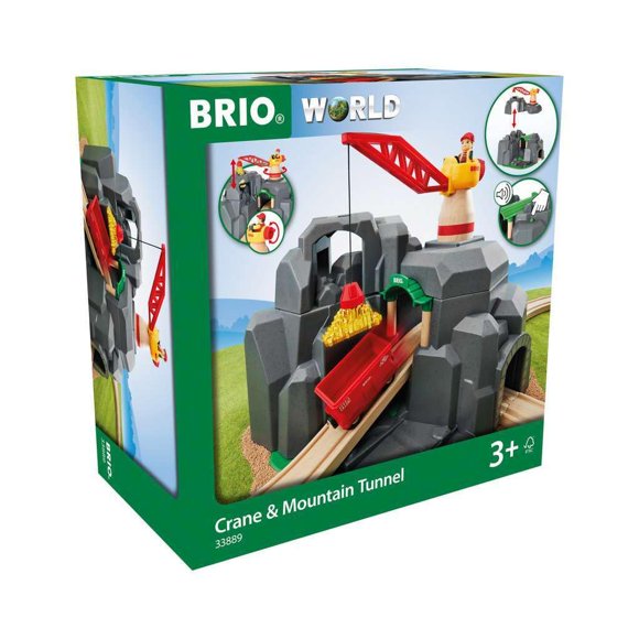 Accesorio para trenes de juguete BRIO World Crane & Mountain Tunnel