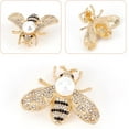 thumbnail image 4 of 1 Bag 2Pcs Bee Brooches for Women Crystal Insect Honey Brooch Lapel Pin Rhinestone Fashion Jewelry Set Elegant Personality Accessories with Faux Pearl Gift for Birthday Party Anniversary (gold), 4 of 7