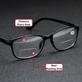 thumbnail image 2 of Men Bifocal Reading Glasses 2.50 Black Presbyopia Glasses Rectangle Plastic Readers +2.50 Strength, 2 of 7