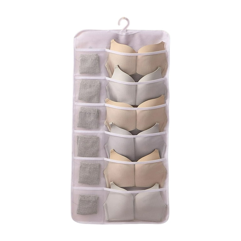 VEAREAR 6/12/18 Grids Underwear Storage Bag High Capacity Storage  See-through Grid Clothes Hanging Organizer for Home 