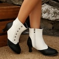 thumbnail image 2 of Willtoo Low Heel Ankle Boots for Women Comfortable Closed Round Toe Two-Toned Short Boots Chunky Heel Booties with Side Zipper Fall Winter Dress Shoes, 2 of 6
