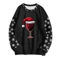 thumbnail image 4 of EHQJNJ Chandail en Molleton Marine de Noël Graphique pour Femmes Col Rond Pull Col Rond Chandail en Molleton Imprimé Festif Haut Décontracté Chandails en Molleton de Noël Col Rond Femmes Chandail en Molleton Vert Col Rond, 4 of 4