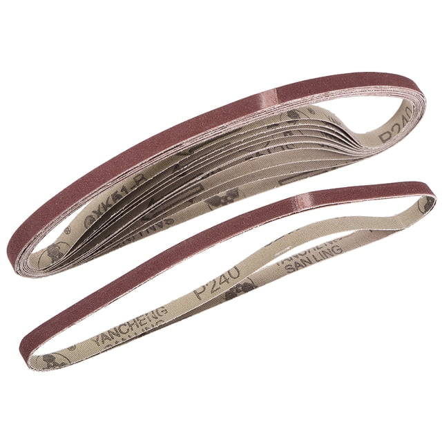 3/8" x 21"(9mm x 533mm) Sanding Belt 240 Grit Aluminum Oxide 12pcs