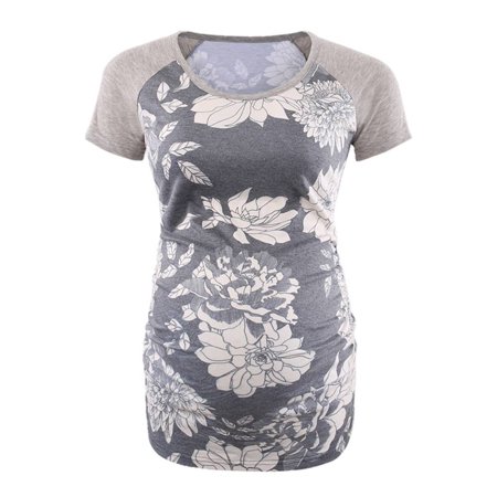 

Uerlsty Women Maternity Tops Short Sleeve Floral Print Summer Pregnant T-Shirts