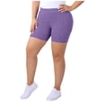 thumbnail image 4 of Ahabrexf Plus Size Yoga Pants for Women Solid Color Elastic Waist Capris Shorts 1Pc, 4 of 9