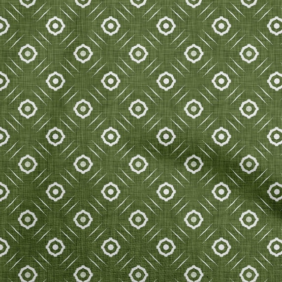oneOone Rayon Forest Green Fabric Block Craft Projects Decor Fabric Printed By The Yard 56 Inch Wide-ND