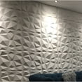 thumbnail image 4 of Texturas 3D Paneles de pared 3D Diseño de diamante blanco Paquete de 12 azulejos para decoración de paredes interiores, (PVC), 4 of 5