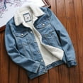 thumbnail image 2 of Tiqkatyck Jackets for Women, Women Autumn Winter Fleece Denim Jacket Vintage Long Sleeve Loose Jeans Coat Denim Jacket for Women, Blue Jean Jacket Women XXL, 2 of 8