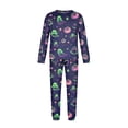 thumbnail image 6 of Family Halloween Pajama Set Long Sleeve Crew Neck, Soft Halloween Family Pajamas with Neon Green Ghost Pumpkin Print, Glow Matching Halloween Pajamas Sleepwear, 6 of 6