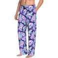 thumbnail image 6 of Honiee pinkk flower crystal Skull for men - a sleek fusion of Straight Pajama Pants, versatile Lounge Pants, and cozy Sleepwear, all rolled into one-Large, 6 of 6