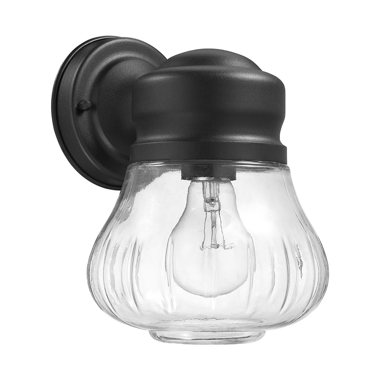 CHLOE Levi Transitional 1 Light Textured Black Outdoor Wall Sconce 9"