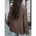 thumbnail image 4 of Women'S Oversized Chunky Knit Cardigan Fashion Long Sleeve Front Open Sweater Fall Winter Outerwear Brown L, 4 of 5