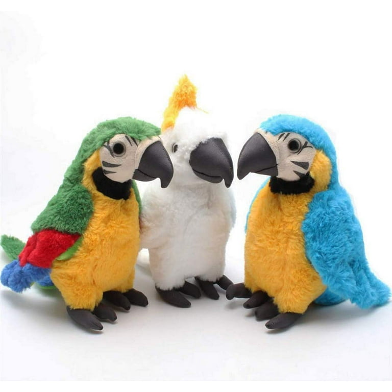 Levenkeness Macaw Parrot Plush Green Bird Stuffed Animal Plush Toy Doll Gifts for Kids 9.8
