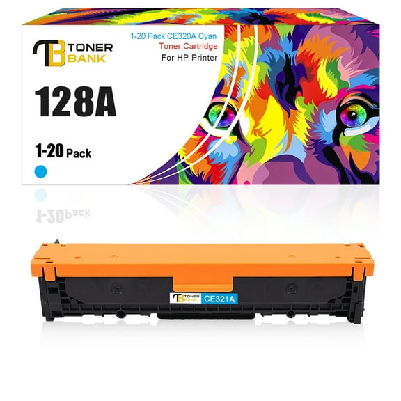 Toner Bank 1-Pack Compatible Toner for HP CE320A 128A LaserJet Pro CP1525N CP1525NW CM1415FN CM1415FNW MFP Laser Printer (Cyan)