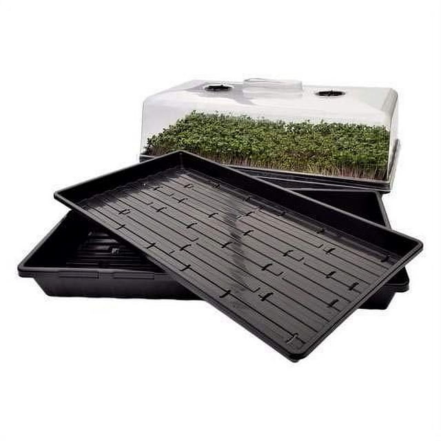 Plateau Micro-Vert Lot de Démarrage 2 de Chaque - Plateau Micro-Vert Extra Résistant avec Trous, Peu Profond 1020 Sans Trous, et Dômes d'Humidité