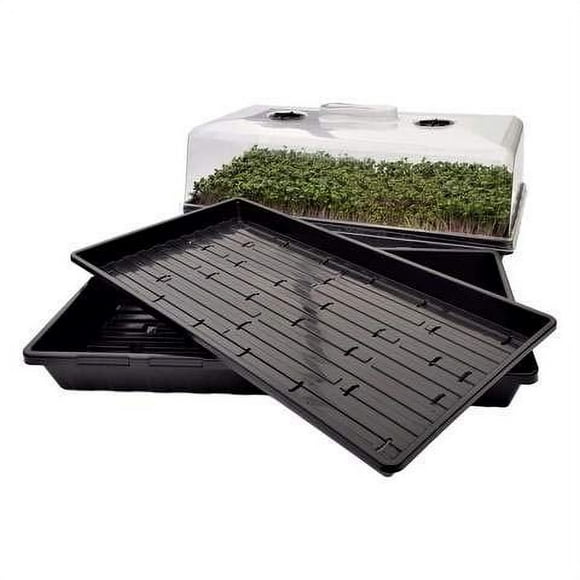 Microgreen Tray Hobby Starter Bundle 2 of Each - Extra Strength Microgreen Tray with Holes, Shallow 1020 No Holes, and Humidity Domes