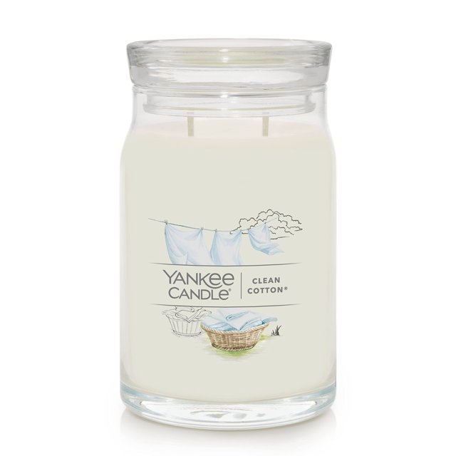Candle Yankee Candle Clean, con aroma a algodón, 590 ml, Signature