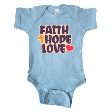 

Inktastic faith love hope opposite color Gift Baby Boy or Baby Girl Bodysuit