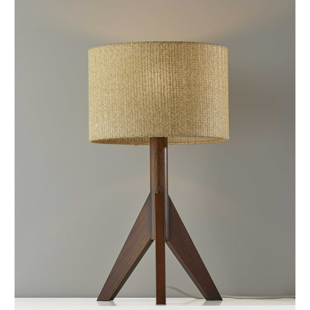 Natural Chunky Tripod Walnut Wood Table, Walnut Wooden Table Lamps