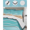 thumbnail image 4 of Turquoise Beach Twin Size Down Alternative Comforter, Lightweight Comforter Quilt Bedding Set with Pillow Shams Abstract Ripple Gradient Ocean Sand All Seasons Bed Comforter Duvet Insert 68"x86", 4 of 7