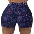 thumbnail image 2 of Gukieu Stars And Gradient Colorful Snowflakes Print Women's Sports Shorts, Elastic Waist High Stretch Running Yoga Gym Sweatpants-Large, 2 of 8