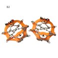 thumbnail image 1 of Worallymy 1 par de tacos de hielo 18 dientes Zapato de acero inoxidable Spike Escalada en nieve Senderismo Zapato antideslizante Garra L naranja Worallymy JD735919653, 1 of 7