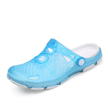 

Women‘s Flat Jelly Vamp Clogs Solid Color Closed Toe Hollow Out Slides Shoes Outdoor Beach Slippers