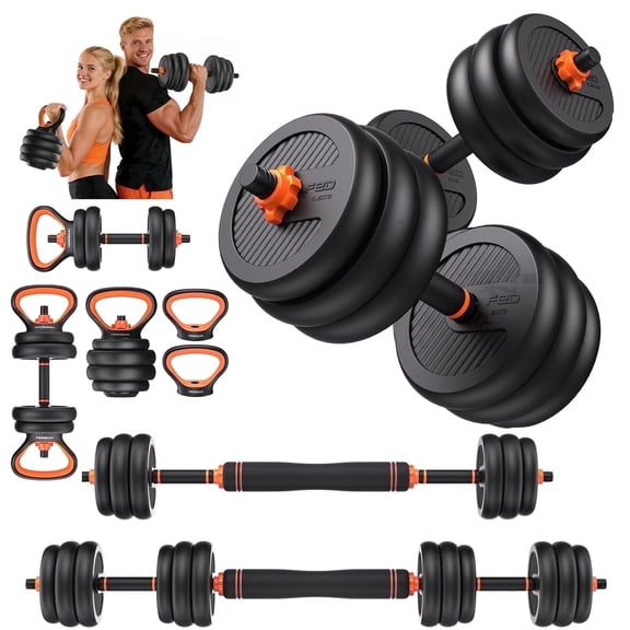 FED Fitness Adjustable Dumbbells,70lbs Free Weight Set with Connector,5 in1 Dumbbells Set as Barbell,Kettlebell,Push up Stand,Weight Plate,Fitness Exercises for Home Gym Suitable Men/Women