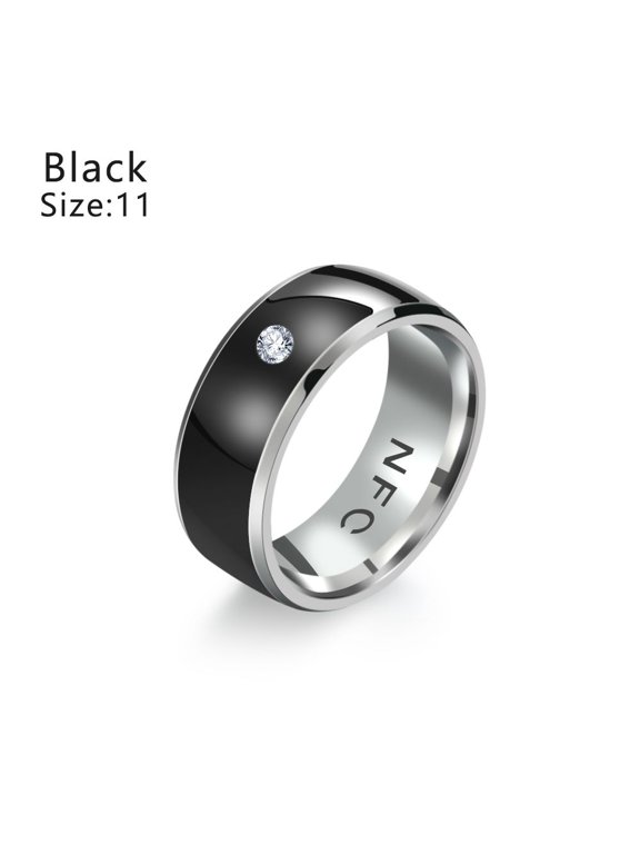 Fashion Android Phone Equipment Multifunctional Technology Intelligent Wearable Connect NFC Finger Ring Smart BLACK 11