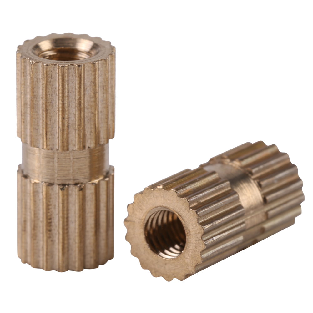 M3x3mm Brass Cylinder Knurled Threaded Round Insert Embedded Nuts 100PCS 