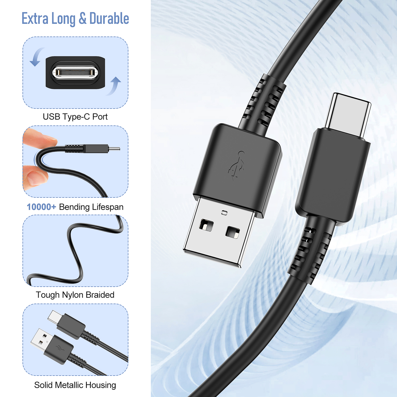 Fashia USB-C Fast Charger, 2 Pack with 6ft Cables photo 5