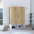 thumbnail image 2 of TUHOME Rosie Armoire - Light Oak-White -Material Engineered Wood, 2 of 9