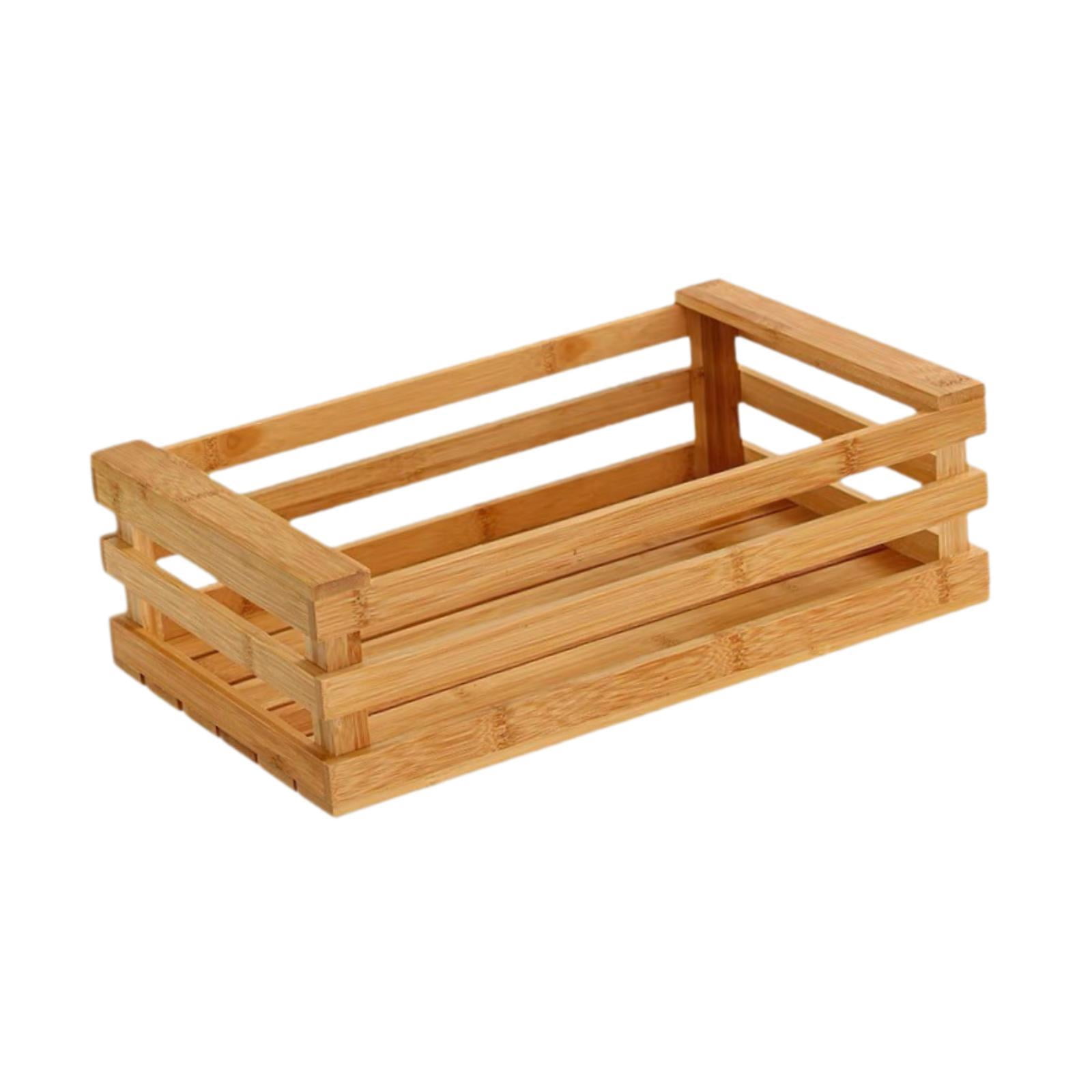 WLPZXP Wood Crate Container Bin Rustic Nesting Storage Box for Toy Closet Vegetable 38cmx22.5cmx11.5cm