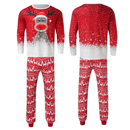 

Chiccall Christmas Pajamas for Family Christmas Reideer Snow Print Pajamas Set Loungewear Sleepwear Christmas Gifts Holiday PJs Set for Women/Men/Kids/Couples on Clearance