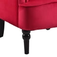 thumbnail image 4 of Accent Chair with Fabric Upholstery and Rolled Design Arms, Red, 4 of 5