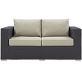 thumbnail image 4 of Hawthorne Collection Patio Loveseat in Espresso and Beige, 4 of 5