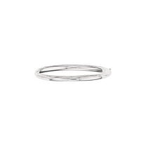 JewelStop 14k White Gold 3/16 Inches High Polished Design Bangle, 4.8gr.