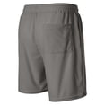 thumbnail image 4 of Domuza Men's Shorts Vintage Embroidered Logo Corduroy Stylish Lace-up Casual Shorts with Pockets Light Gray 3XL, 4 of 4