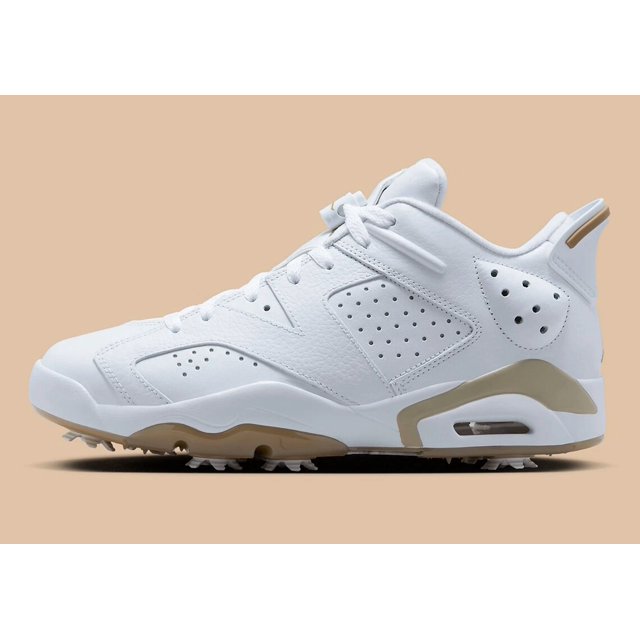 Ni - ke Ni - ke Air Jordan 6 Retro G White Khaki Tan DV1376-100 sz 8 Men's Golf