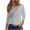 Gray, variant on ChaoHeng Womens Tops Trendy Casual Plus Size 3/4 Sleeve Front Cutout Allover Print Base Layer Cotton Summer Yellow S